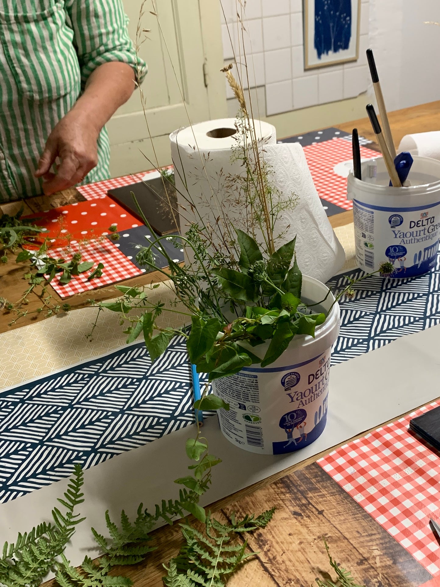 27 november - workshop blauwdrukken - kerstkaarten