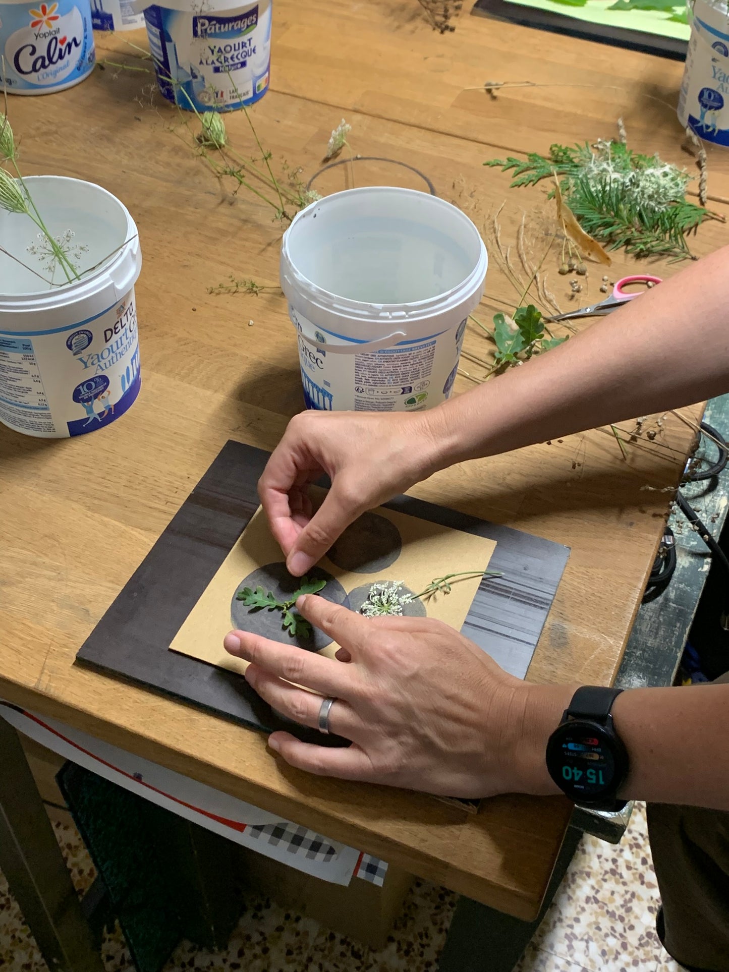 27 november - workshop blauwdrukken - kerstkaarten