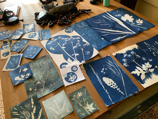 27 november - workshop blauwdrukken - kerstkaarten